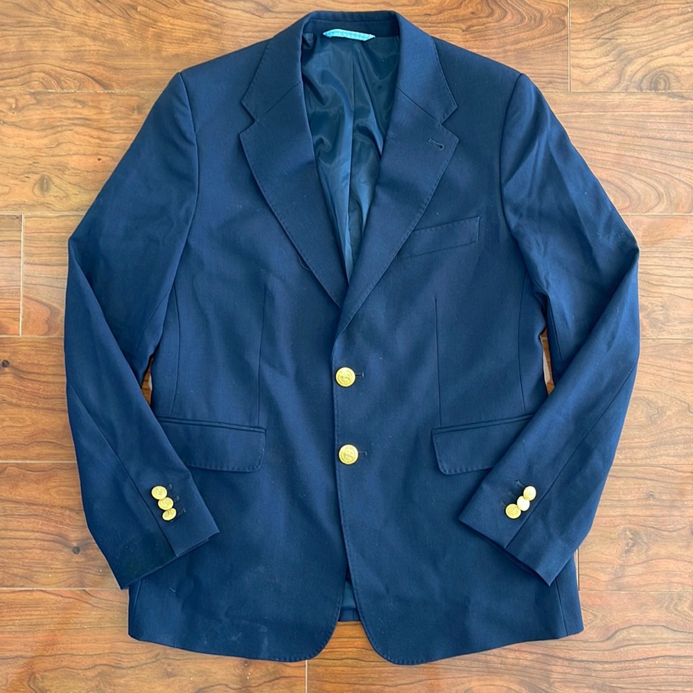 Vineyard Vines Navy Blue Double Breasted Wool Blazer Suit Jacket